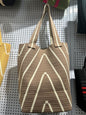 Women's Knitted Tote Bag, Retro Geometric Print Woven Handbag, Reusable Knit Shoulder Bag, Large Capacity Casual Crossbody Bag for Daily Use, Travel, Work
