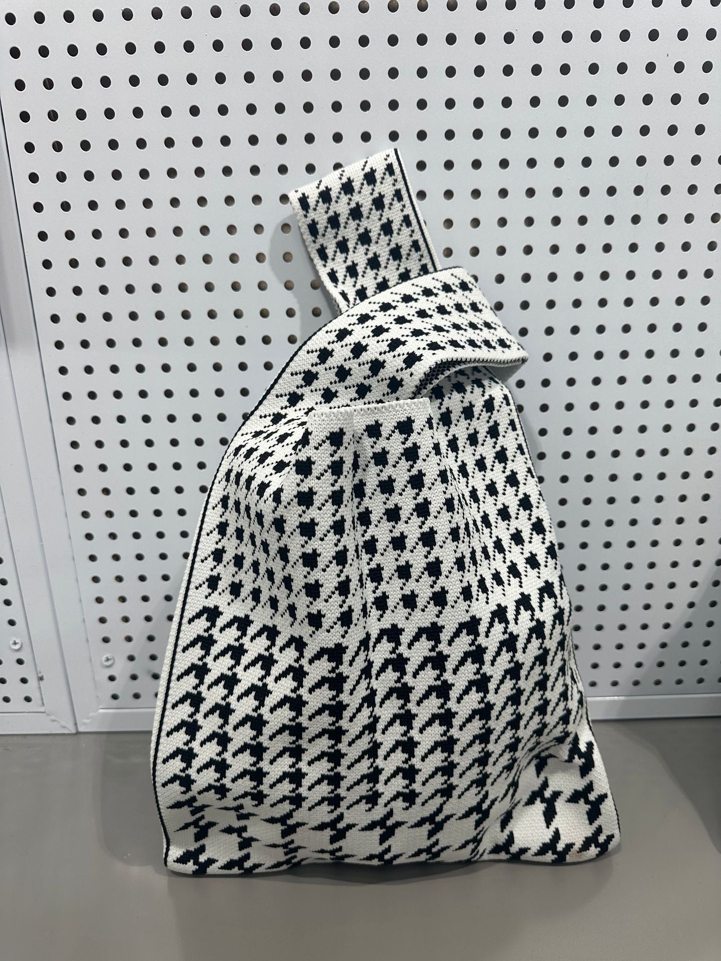 Women's Knitted Tote Bag, Retro Geometric Print Woven Handbag, Reusable Knit Shoulder Bag, Large Capacity Casual Crossbody Bag for Daily Use, Travel, Work